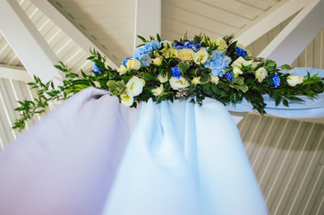 Arch for the wedding, the newlyweds. artificial flowers from paper. wedding decor