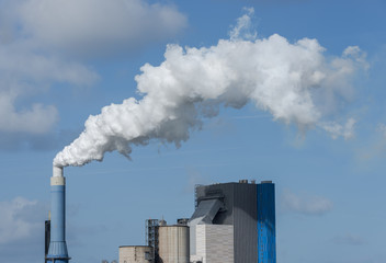 smoke pollution of a power plant in holland  