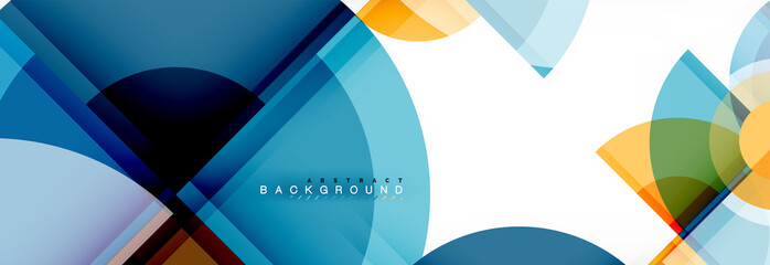 Abstract background - multicolored circles, trendy minimal geometric design