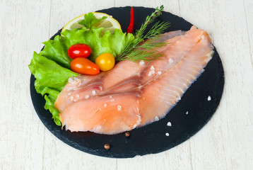 Salted salmon fillet