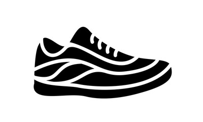 Running shoes icon fitness. Simple style sneaker.