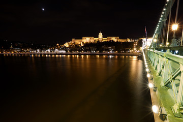 Buda castle at night. Budapest.