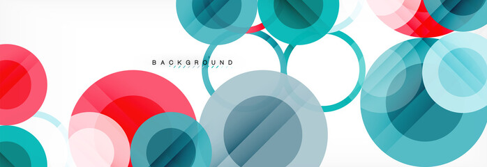 Abstract colorful geometric composition - multicolored circle background