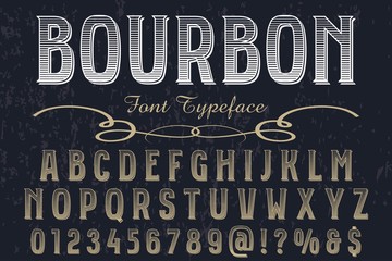 Vintage Font handcrafted vector script alphabet,design handwritten named bourbon and label design	 Vintage Font handcrafted vector script alphabet,design handwritten