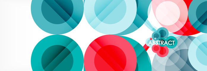 Abstract colorful geometric composition - multicolored circle background