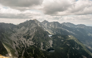 view from Volovec mountain peak in Western Tatras mountains on slovakian - polish borders