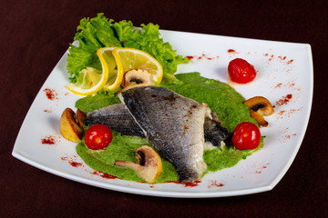 Steamed Dorada fish