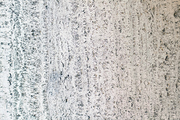 Decrepit White Dirty Plaster Wall With Cracked Structure Horizontal Empty Grunge Background.