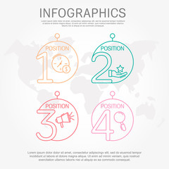 Fototapeta na wymiar Modern and simple vector illustration. Four circles infographic template elements, sectors and percentages with icons. Designed for business, presentations, web design, 4 step diagrams