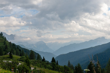 Mountain Scenery of the Italian Dolomites on a summers Afternoon