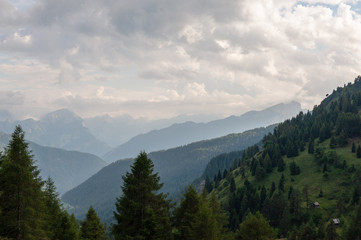 Mountain Scenery of the Italian Dolomites on a summers Afternoon