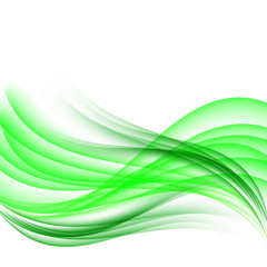 wavy abstract background green waves on white background