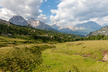 Mountain Scenery of the Italian Dolomites on a summers Afternoon