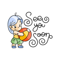 6497738 Cutest kid. Illustration isolated on white background. Design element for print, t-shirt, poster, card, banner.