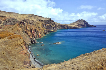 Fototapeta na wymiar Beatiful coastal cliffs at Ponta de Sao Lourenco peninsula, Madeira island, Portugal