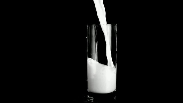 Loop of Milk in super slow motion being spilled