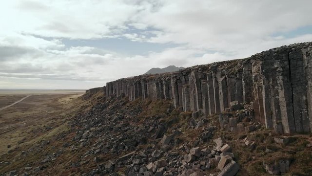 Gerduberg basalt lava rock cliffs in Iceland