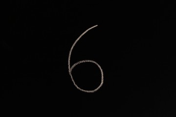 Sechs, 6, Zahl, Kreide, Nummer, Bildung, Wissen, Z&auml;hlen