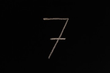 Sieben, 7, Zahl, Kreide, Nummer, Bildung, Wissen, Z&auml;hlen