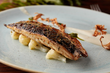 Grilled white fish with cauliflower