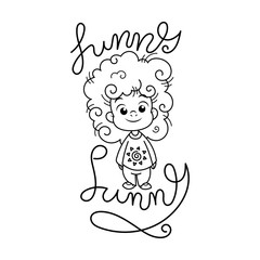 6497757 Cutest kid. Illustration isolated on white background. Design element for print, t-shirt, poster, card, banner.