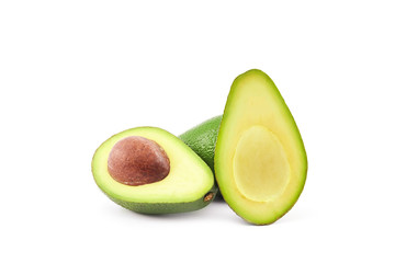 Fresh green avocado isolated