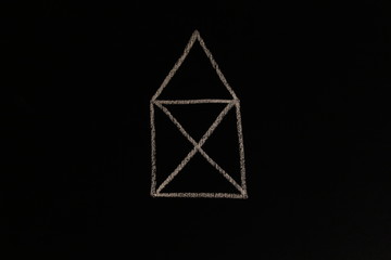 Haus vom Nikolaus, Nikolaus, Haus, Kreide, Tafel, Zeichnen