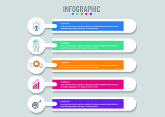 Business infographic labels template with 5 options.Creative concept for infographic.