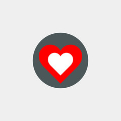 Heart icon. Flat design. Vector illustration