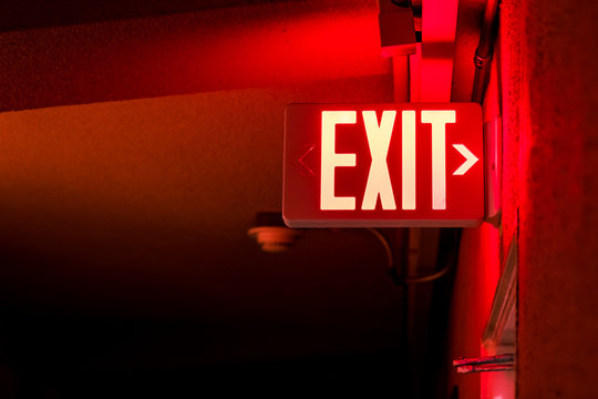Exit sign red light