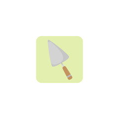 Triangular shovel for repair, concrete, icon.