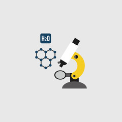 Microscope icon, vector illustration.