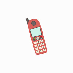 Retro Phone Icons, red phone.