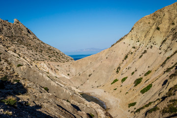 Playa monica island and waves and rocks