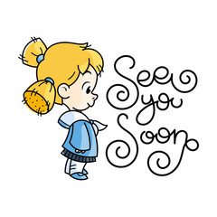 6497767 Cutest kid. Illustration isolated on white background. Design element for print, t-shirt, poster, card, banner.