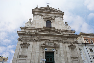 Fototapeta na wymiar The church of Saint Mary of Victory (Santa Maria della Vittoria) in Rome, Italy