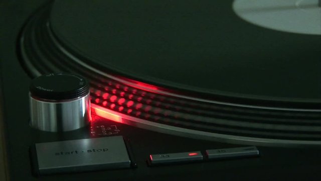 Loop of Close up of a record turning