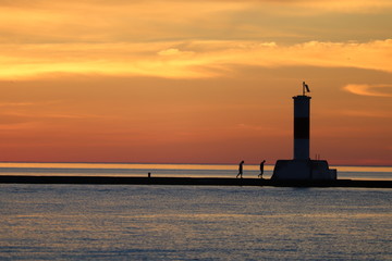 Fototapeta premium Sunrise over harbor