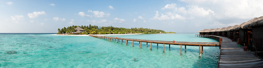 Maldives - Panorama de l'&icirc;le de Filitheyo