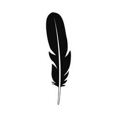 Beautiful feather icon. Simple illustration of beautiful feather vector icon for web design isolated on white background
