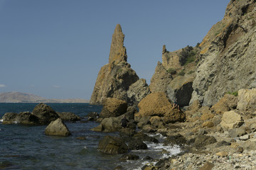 Fototapeta premium Black Sea Shore. Karadag. Побережье Чёрного моря. Карадаг