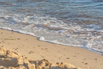 Foamy wave with bubbles