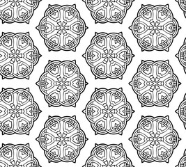 Abstract seamless black and white pattern