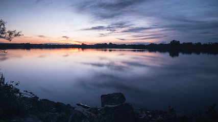 Sunset on lake