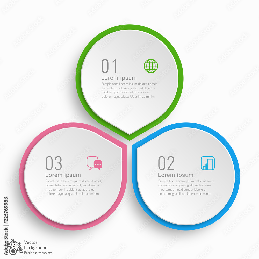 Canvas Prints business chart graphics #3-step process