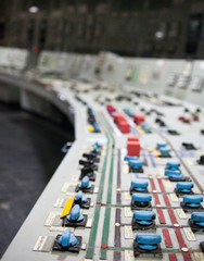 Control panel of the nuclear power plant