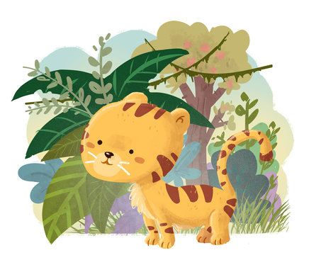 tigre feliz en la selva