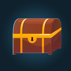 Closed chest vector illustration for mobile games