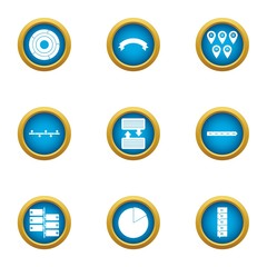 Transfer info icons set. Flat set of 9 transfer info vector icons for web isolated on white background