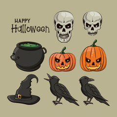 Happy halloween cartoons